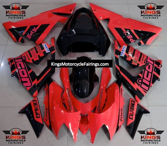 Fairing kit for a Kawasaki ZX10R (2004-2005) Red & Black