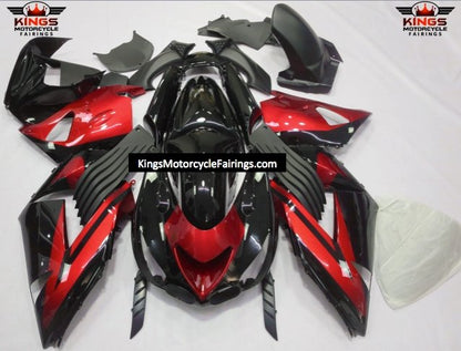 Fairing kit for a Kawasaki Ninja ZX14R (2006-2011) Black & Red at KingsMotorcycleFairings.com