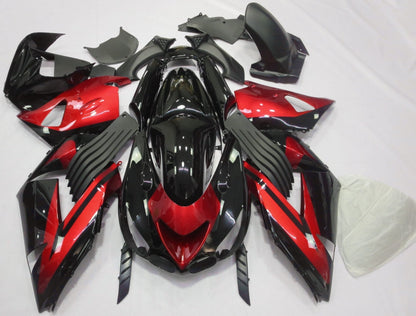 Black and Red Fairing Kit for a 2006, 2007, 2008, 2009, 2010 & 2011 Kawasaki Ninja ZX-14R motorcycle