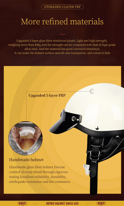 Retro Open Face 3/4 Beasley Motorcycle Helmet is brought to you by KingsMotorcycleFairings.com