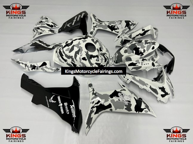 SUZUKI GSXR750 (2011-2023) White, Gray & Black Camouflage Fairings at KingsMotorcycleFairings.com