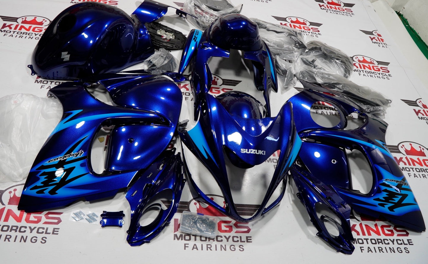 Shop Suzuki Hayabusa Fairings (2008-2019) Navy Blue, Light Blue at KingsMotorcycleFairings.com