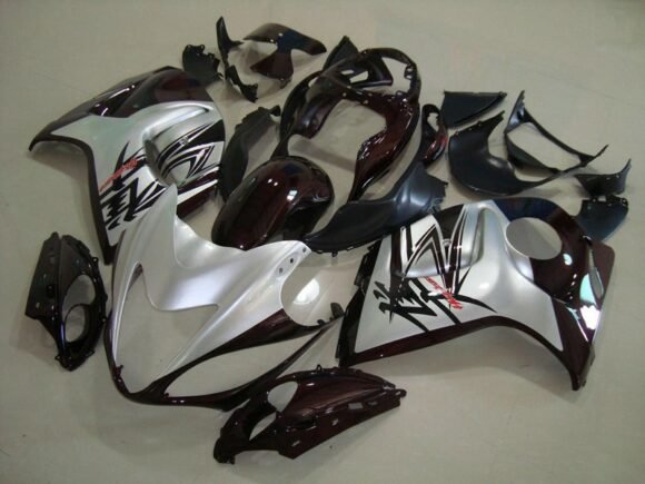 Silver and Black Fairing Kit for a 2008, 2009, 2010, 2011, 2012, 2013, 2014, 2015, 2016, 2017, 2018 & 2019 Suzuki GSX-R1300 Hayabusa motorcycle