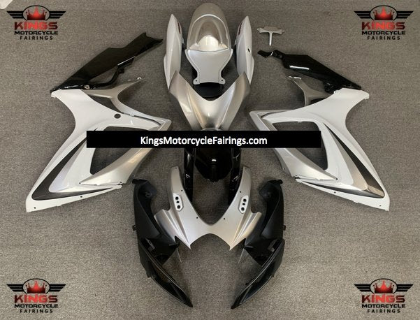 Suzuki GSXR600 (2006-2007) Matte Silver, Matte White & Matte Black Fairings