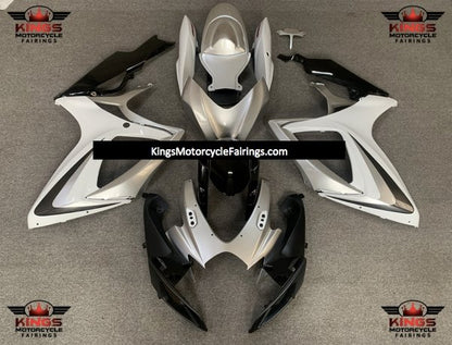 Suzuki GSXR600 (2006-2007) Matte Silver, Matte White & Matte Black Fairings