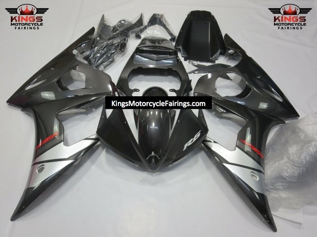 Yamaha YZF-R6 (2005) Silver, Dark Silver & Red Fairings