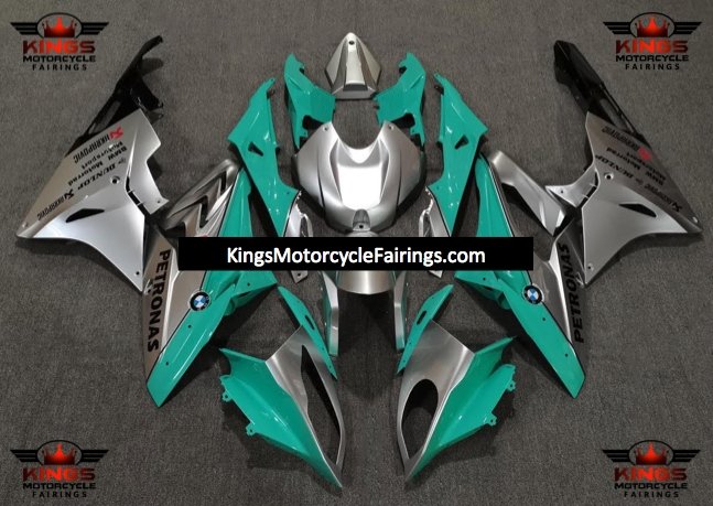 BMW S1000RR (2009-2014) Silver, Teal & Black Fairings