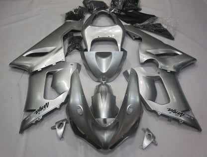Silver Fairing Kit for a 2005 & 2006 Kawasaki ZX-6R 636 motorcycle