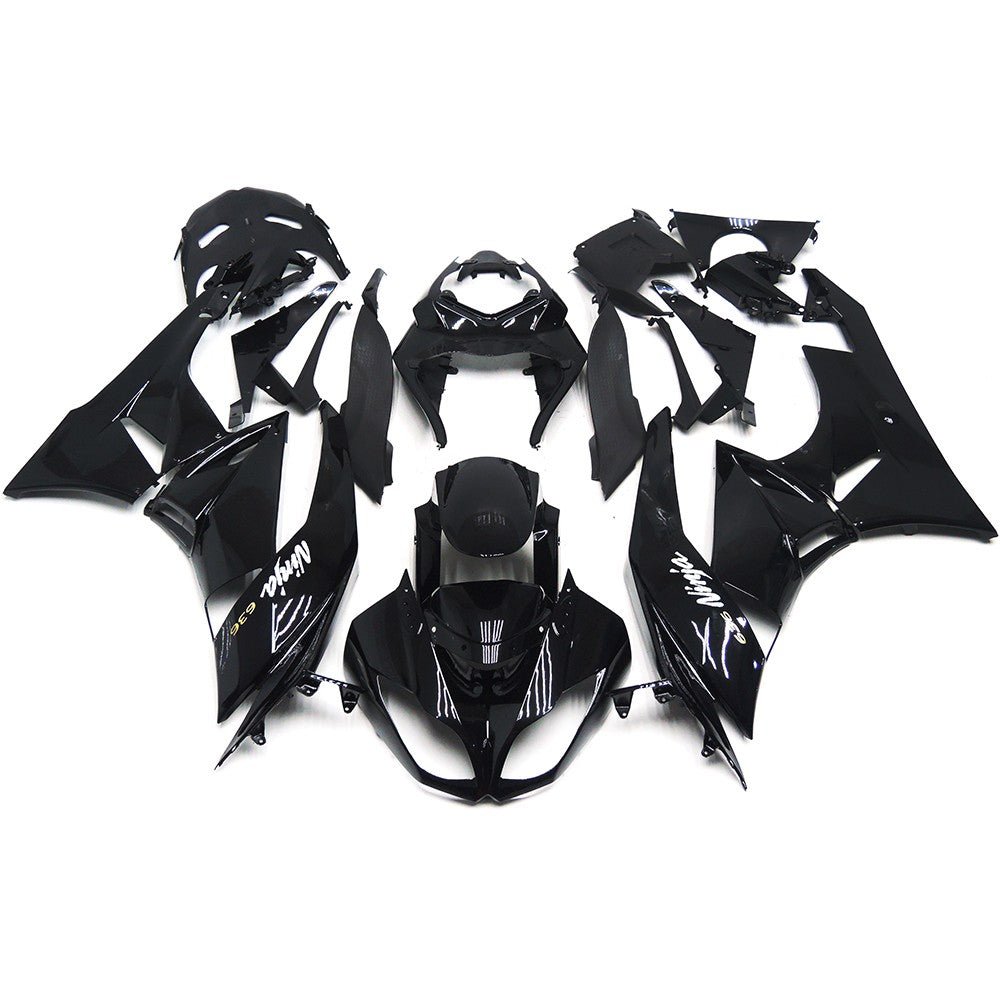 Gloss Black Fairing Kit for a 2009, 2010, 2011 & 2012 Kawasaki Ninja ZX-6R 636 motorcycle