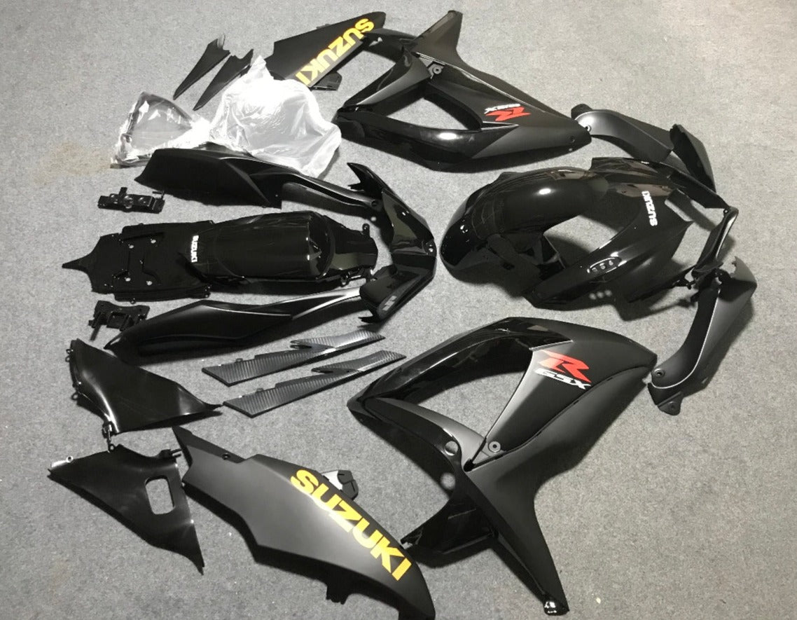 Suzuki GSXR600 (2006-2007) Matte Black, Gloss Black & Yellow Fairings