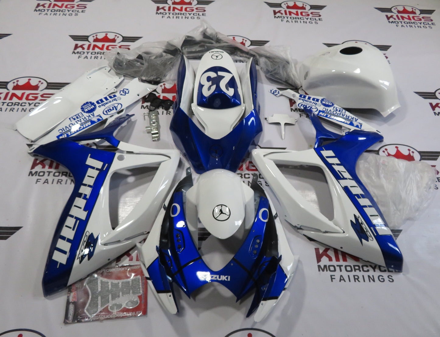 Suzuki GSXR600 (2006-2007) White, Blue & Black Jordan 23 Fairings