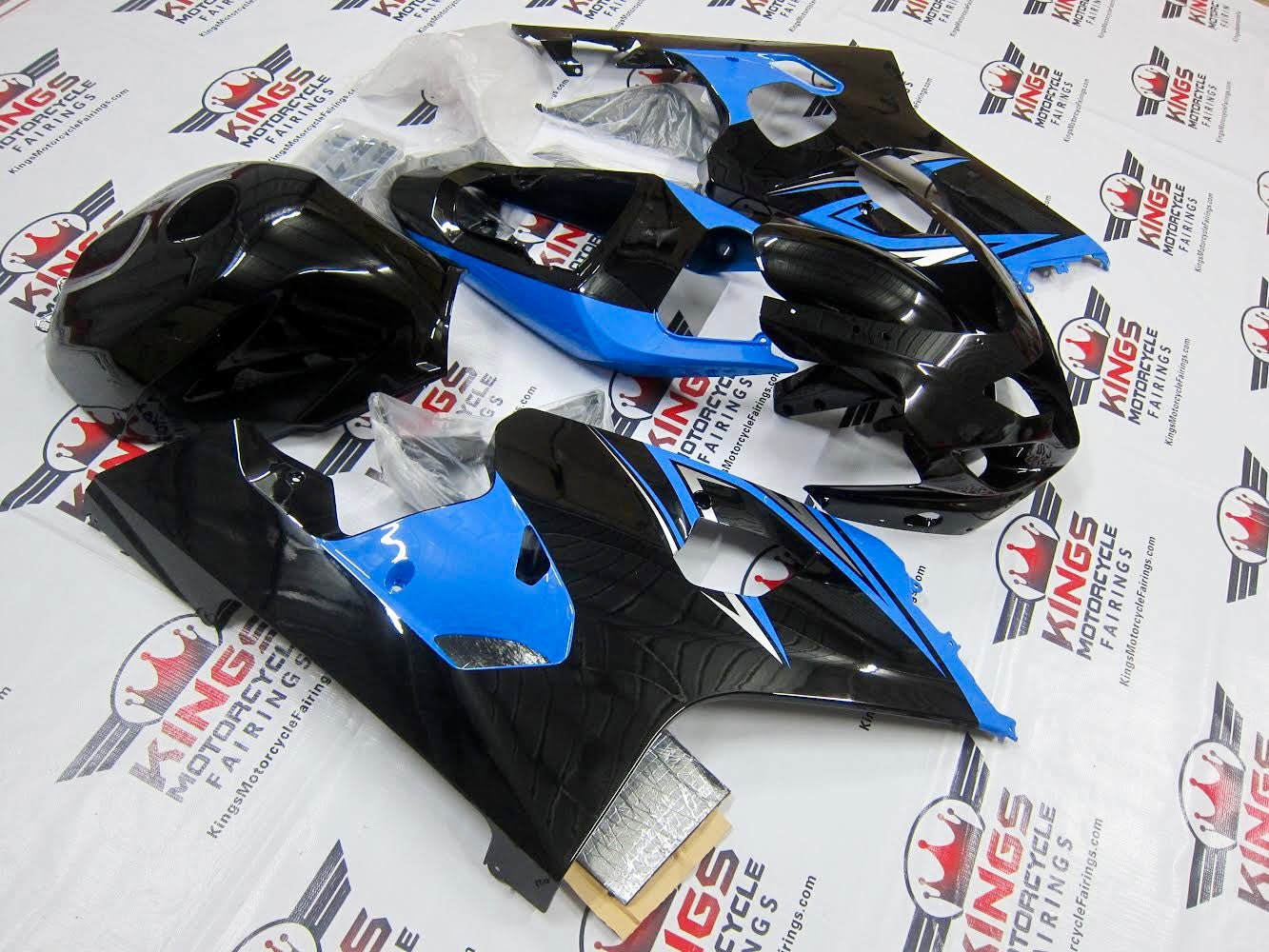 Suzuki GSXR750 (2004-2005) Black & Light Blue Fairings at KingsMotorcycleFairings.com