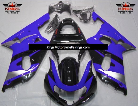 Suzuki GSX-R750 Fairings (2000-2003) Black, Blue, Silver at KingsMotorcycleFairings.com