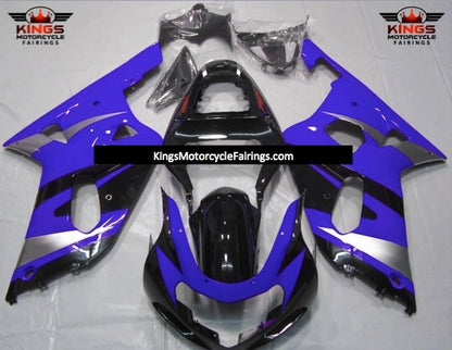 Suzuki GSX-R750 Fairings (2000-2003) Black, Blue, Silver at KingsMotorcycleFairings.com