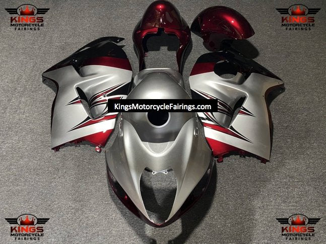 Suzuki GSX1300R Hayabusa Fairings (1999-2007) Silver, Candy Red at KingsMotorcycleFairings.com