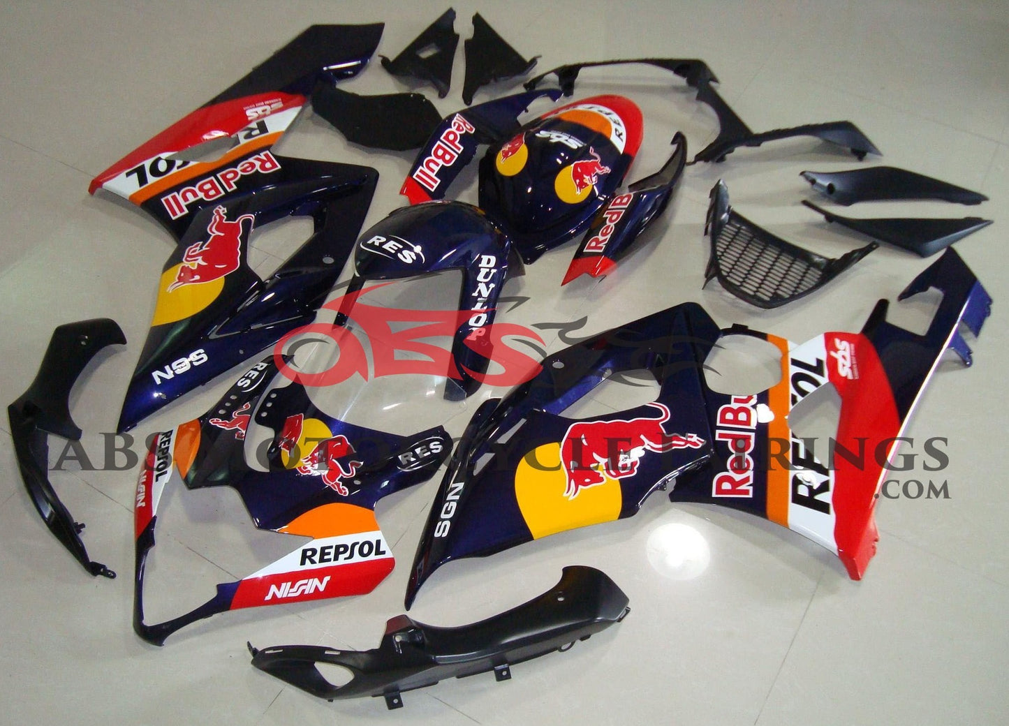Suzuki GSXR1000 Fairings (2005-2006) Dark Blue Repsol Red Bull at KingsMotorcycleFairings.com