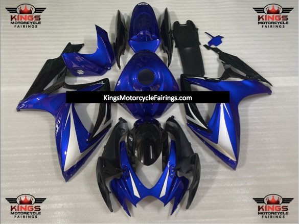 Suzuki GSXR600 Fairings (2006-2007) Blue, Silver, Black at KingsMotorcycleFairings.com