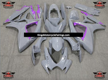 Suzuki GSXR600 Fairings (2006-2007) Nardo Gray, Purple Trim at KingsMotorcycleFairings.com