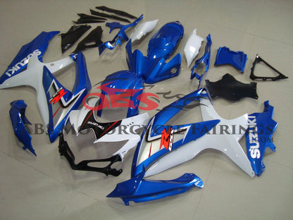 Suzuki GSXR750 Fairings (2008-2010) White Gloss, Blue at KingsMotorcycleFairings.com