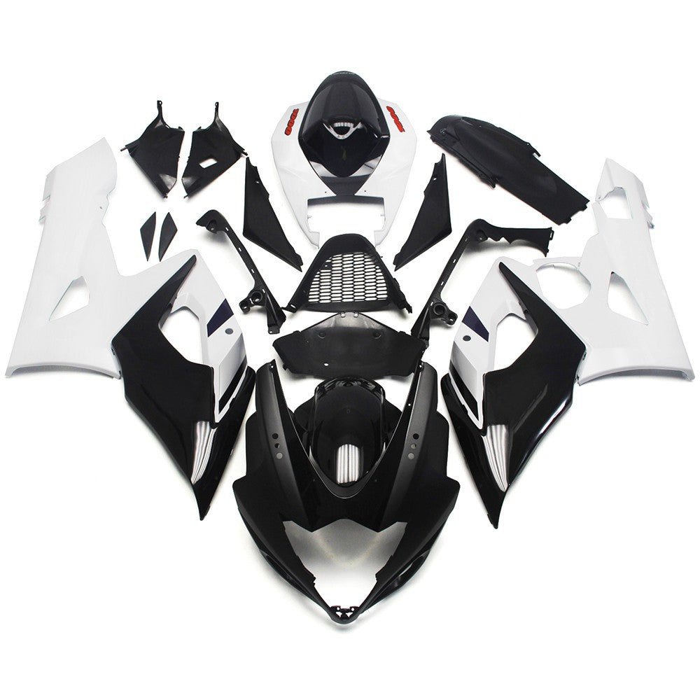 Suzuki GSXR 1000 Fairings (2005-2006) Black, White at KingsMotorcycleFairings.com