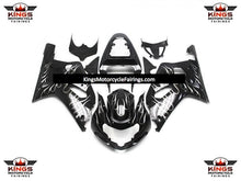 Suzuki GSXR 600 Fairings (2000-2003) Black, White Flame at KingsMotorcycleFairings.com