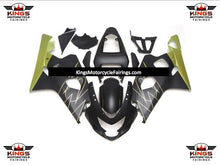 Suzuki GSXR 750 Fairings (2004-2005) Matte Black, Gold Tribal at KingsMotorcycleFairings.com