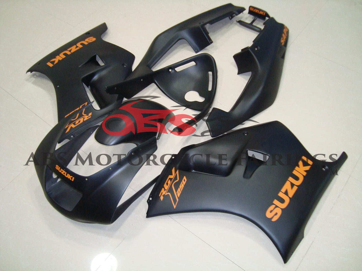 Suzuki RGV250 VJ22 Fairings (1991-1996) Matte Black, Orange at KingsMotorcycleFairings.com