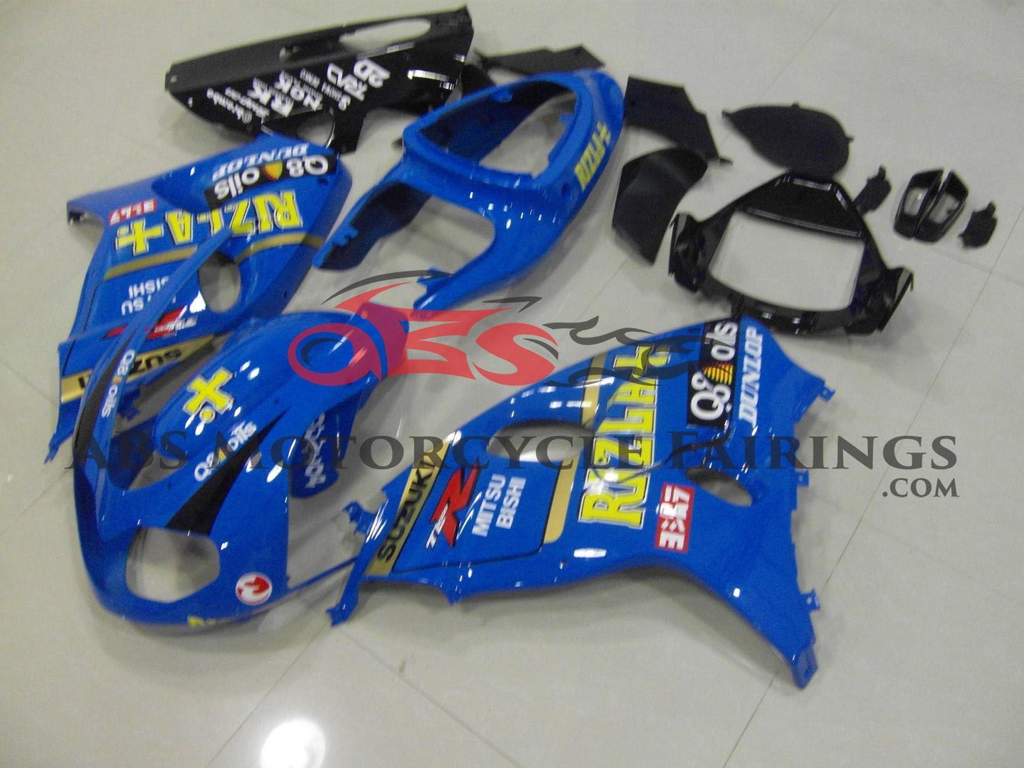 Blue Rizla Fairing Kit for a 1998, 1999, 2000, 2001, 2002 & 2003 Suzuki TL1000R motorcycle