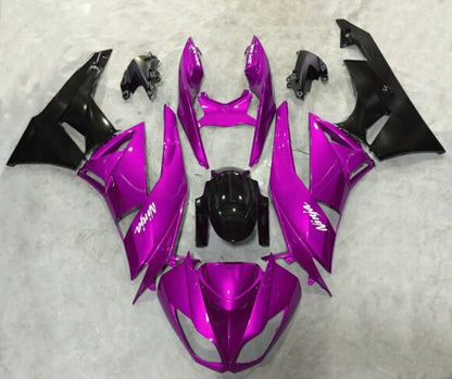 Pink and Black Fairing Kit for a 2009, 2010, 2011 & 2012 Kawasaki Ninja ZX-6R 636 motorcycle