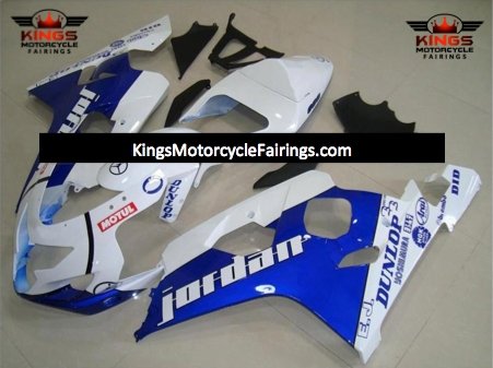 Suzuki GSXR600 (2004-2005) White & Blue Jordan Fairings