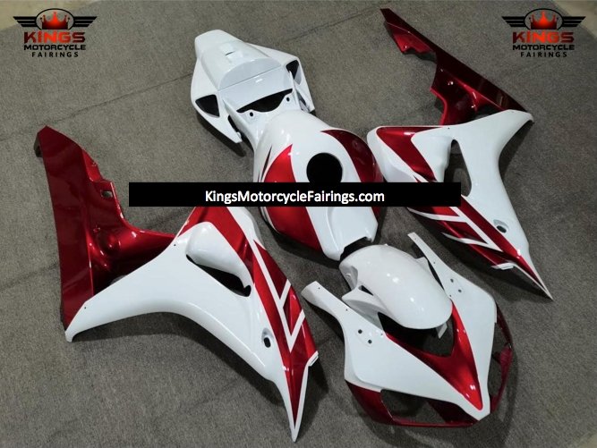 Honda CBR1000RR Fairings (2006-2007) White, Candy Apple Red from KingsMotorcycleFairings.com