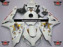 White and Gold Rockstar Fairing Kit for a 2006 & 2007 Honda CBR1000RR motorcycle
