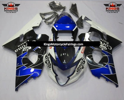 Suzuki GSXR600 (2004-2005) White, Black & Blue Tribal Corona Fairings