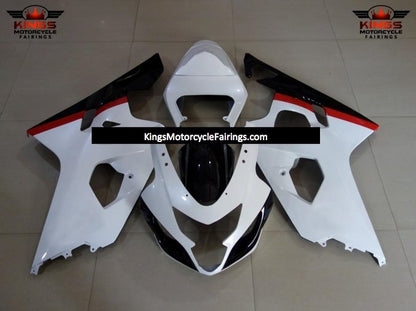 Suzuki GSXR600 (2004-2005) White, Black & Red Fairings