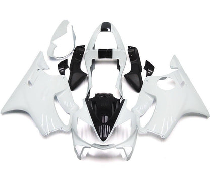 White and Black Fairing Kit for a 2001, 2002, 2003 Honda CBR600F4i motorcycle
