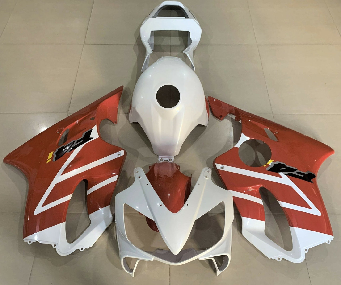 Honda CBR600F4i (2001-2003) White & Orange Fairings