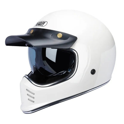 White Beasley Open-Face Motorcycle Helmet is brought to you by KingsMotorcycleFairings.com