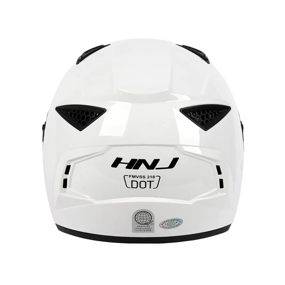 White HNJ Motorcycle Helmet with Clear Visor
