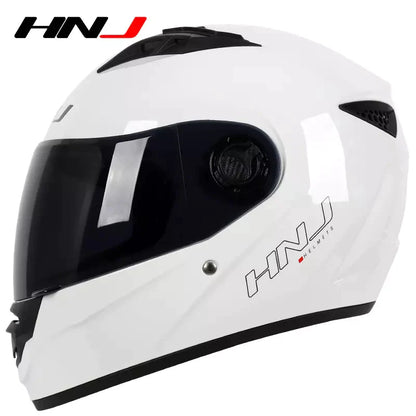 The White HNJ Full-Face Motorcycle Helmet is brought to you by Kings Motorcycle Fairings