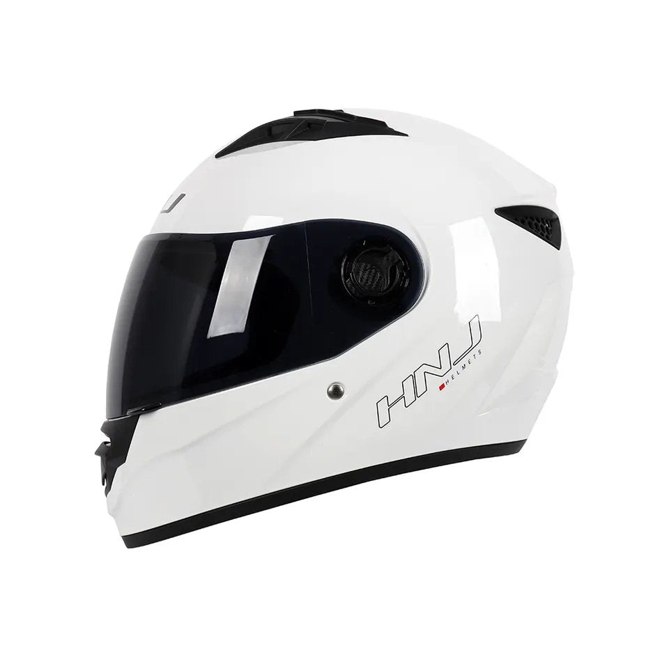 White HNJ Motorcycle Helmet with Clear Visor