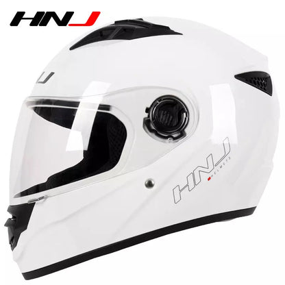 The White HNJ Full-Face Motorcycle Helmet is brought to you by Kings Motorcycle Fairings