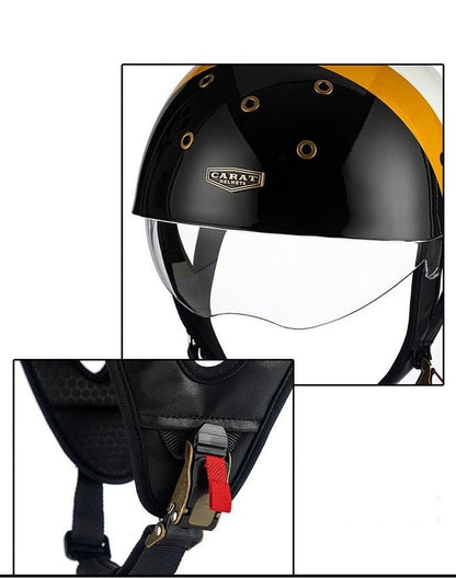 White, Black & Gold Carat Helmet at KingsMotorcycleFairings.com