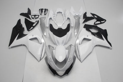 White, Black and Silver Fairing Kit for a 2009, 2010, 2011, 2012, 2013, 2014, 2015 & 2016 Suzuki GSX-R1000 motorcycle