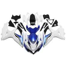 White, Blue and Black Fairing Kit for a 2008, 2009 & 2010 Suzuki GSX-R750 motorcycle
