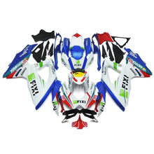 White, Blue, Red and Green Fixi 16 Fairing Kit for a 2008, 2009 & 2010 Suzuki GSX-R750 motorcycle