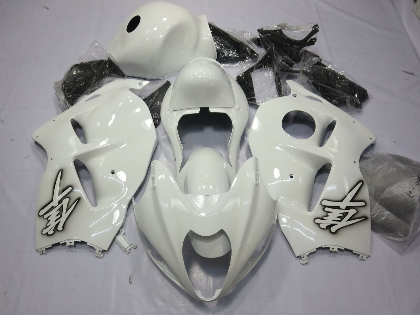 White Fairing Kit for a 1999, 2000, 2001, 2002, 2003, 2004, 2005, 2006, & 2007 Suzuki GSX-R1300 Hayabusa motorcycle