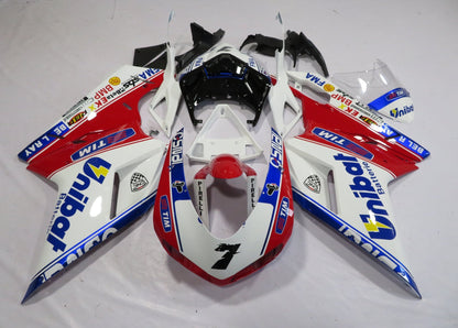 Ducati 848 (2007-2014) White, Red & Blue Unibat Fairings