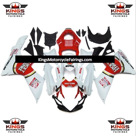 Suzuki GSXR600 (2011-2023) White, Red & Gold Lucky Strike Fairings