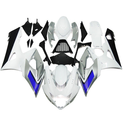 White, Silver, Blue and Black Fairing Kit for a 2005 & 2006 Suzuki GSX-R1000 motorcycle