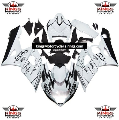 Suzuki GSXR1000 (2005-2006) White & Black Tribal Corona Fairings